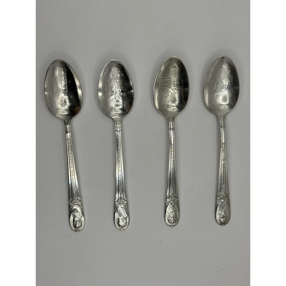 Set of 16 Wm. Rogers Silverplate Commemorative Spoons –‎ U.S. History Series